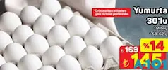 YUMURTA 30'LU M BOY 53-62 G fiyat ve kampanya bilgisi